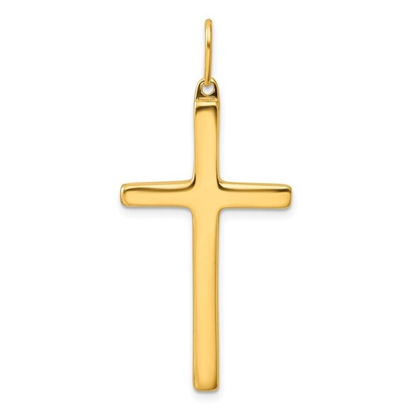 Kazi Luxury Jewelry - Kazi Luxury Sterling Silver Gold-tone Polished Cross Pendant